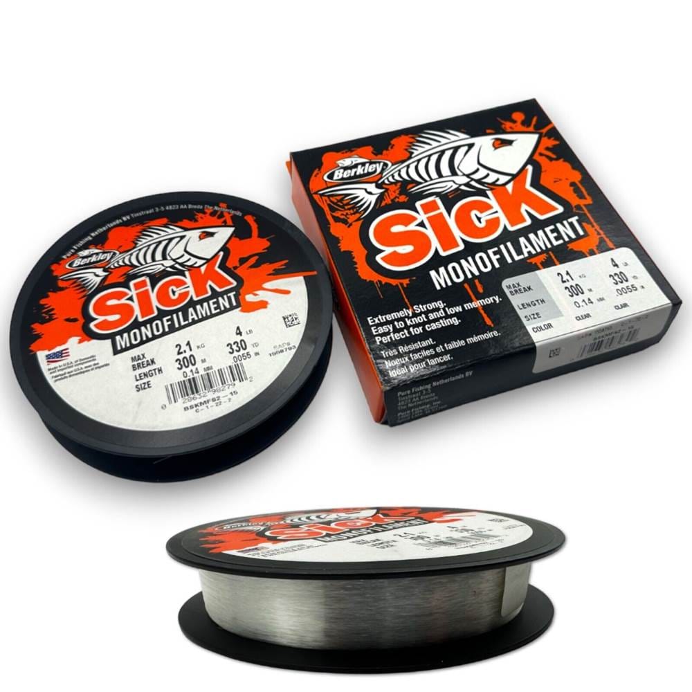 Berkley Sick Monofilament Line Clear 300m All breaking Strains Trout